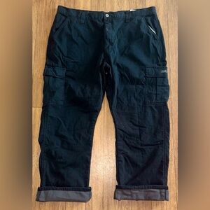 Wrangler Authentic Fleece Lined Cargo Pants 40 x 30 Black Work Hunting